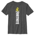 thumbnail image 1 of Boy's Fortnite Peely Peace Sign Logo  Graphic Tee Charcoal Heather Medium, 1 of 5