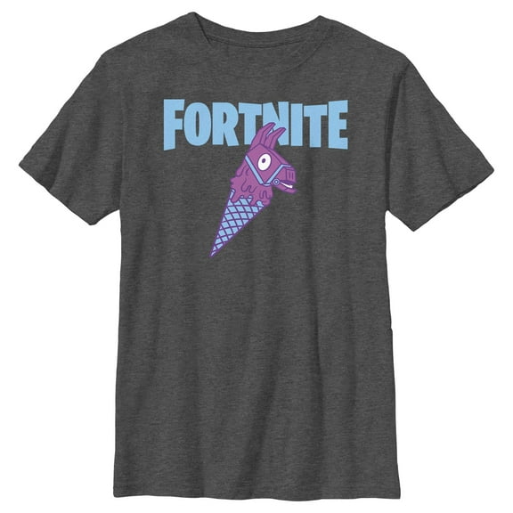 Boy's Fortnite Rainbow Smash Cone Logo  Graphic Tee Charcoal Heather X Large