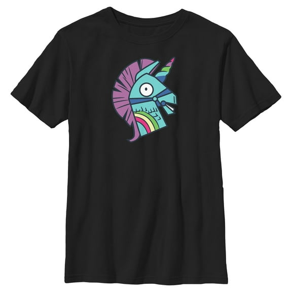 Boy's Fortnite Rainbow Smash Large  Graphic Tee Black Large