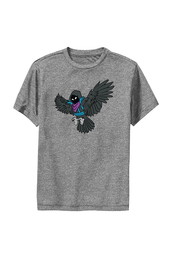 Boy's Fortnite Raven Attack Performance Graphic Tee Charcoal Heather Large
