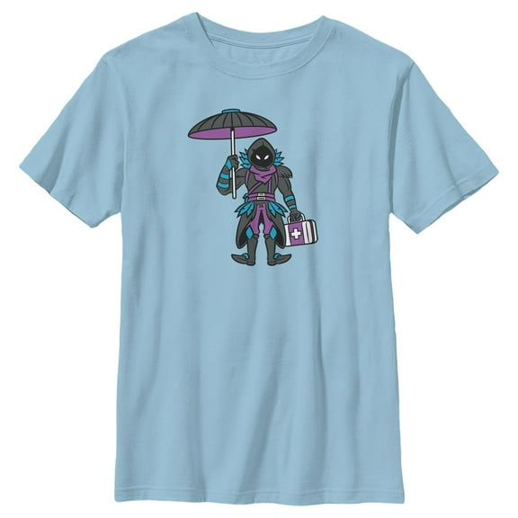 Boy's Fortnite Raven Float On  Graphic Tee Light Blue Medium