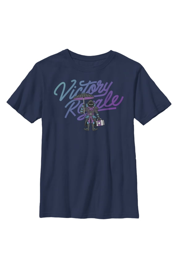 Boy's Fortnite Raven Victory Royale Graphic Tee Navy Blue Large