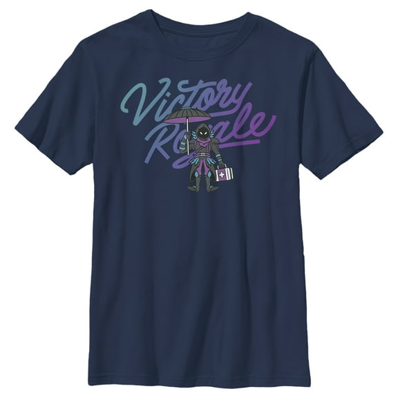 Boy's Fortnite Raven Victory Royale Graphic Tee Navy Blue Medium