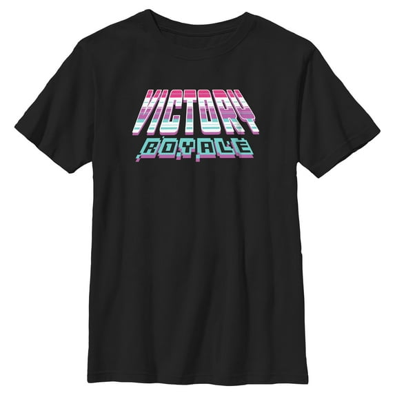 Boy's Fortnite Retro Victory Royale Graphic Tee Black Large