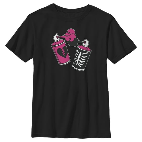 Boy's Fortnite Spray Can Graffiti Graphic Tee Black X Large