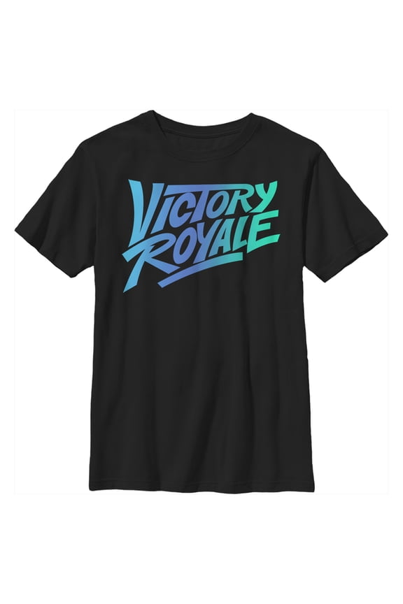Boy's Fortnite Victory Royale Gradient Logo  Graphic Tee Black Large