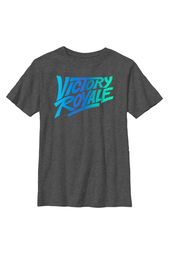 Boys' Husky Fortnite Victory Royale Gradient Logo Graphic Tee Charcoal Heather X Large