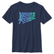 Boys Fortnite Victory Royale Gradient Logo Graphic Tee Navy Blue Medium
