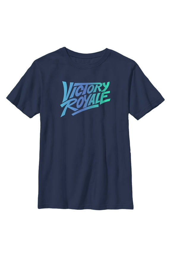 Boy's Fortnite Victory Royale Gradient Logo Graphic Tee Navy Blue X Large