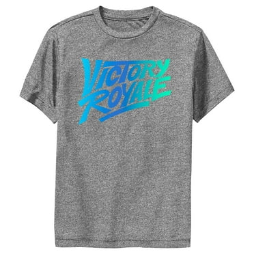 Boy's Fortnite Victory Royale Gradient Logo  Performance Graphic Tee Charcoal Heather Medium