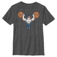 thumbnail image 1 of Boy's Fortnite Yarn Lifter Meowscles  Graphic Tee Charcoal Large, 1 of 4