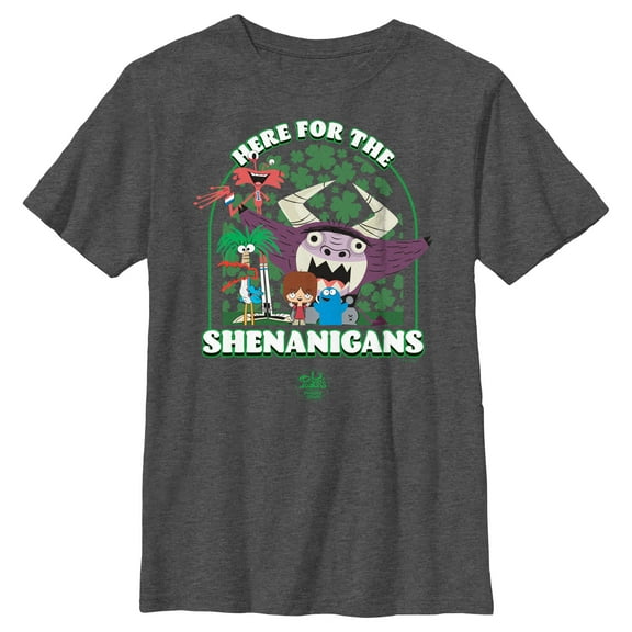 Boy's Foster's Home for Imaginary Friends Here for the Shenanigans  Graphic Tee Charcoal Heather X Large