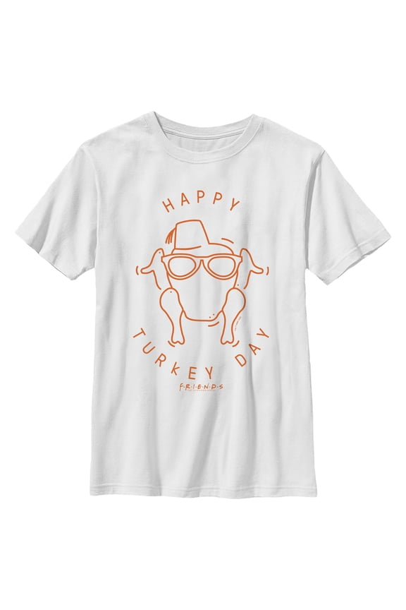 Boy's Friends Happy Turkey Day Icon  Graphic T-Shirt