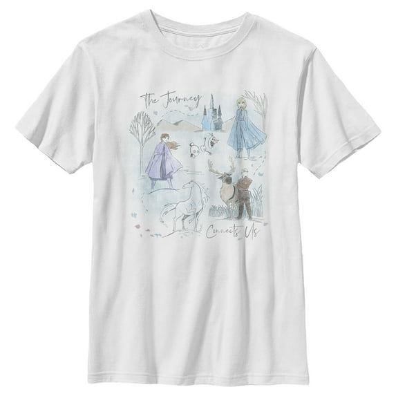 Boy's Frozen 2 Journey Watercolor Graphic Tee White X Large