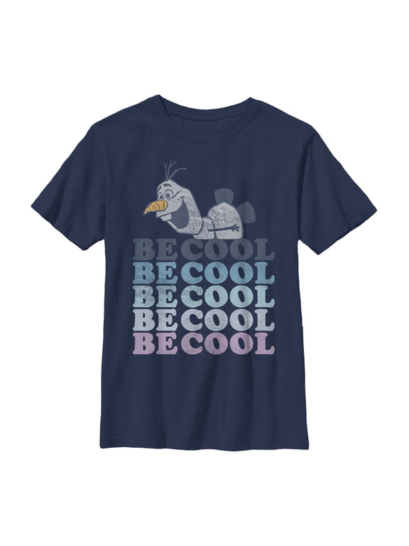 Boy's Frozen 2 Olaf Be Cool Graphic Tee Navy Blue Medium