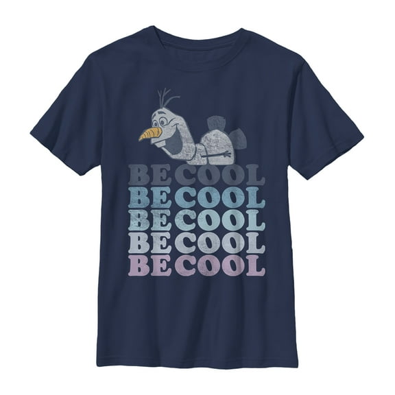 Boy's Frozen 2 Olaf Be Cool  Graphic Tee Navy Blue Small