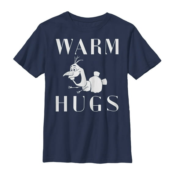 Boy's Frozen 2 Olaf Warm Hugs Graphic Tee Navy Blue Large