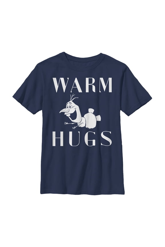 Boy's Frozen 2 Olaf Warm Hugs  Graphic Tee Navy Blue X Small
