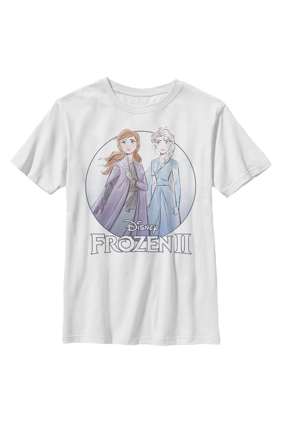 Boy's Frozen 2 Sister Circle Logo Graphic Tee White Medium