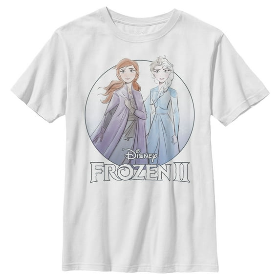Boy's Frozen 2 Sister Circle Logo Graphic Tee White Small
