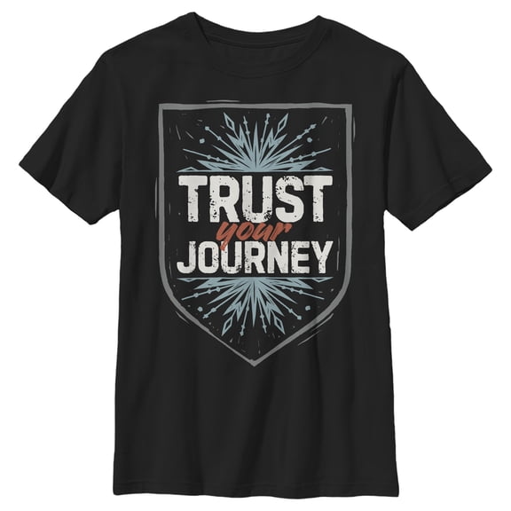 Boy's Frozen 2 Trust Your Journey Crest Graphic Tee Black Small