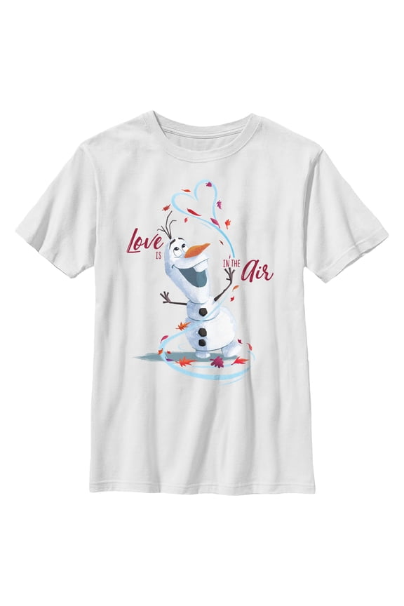 Boy's Frozen Love Is in the Air Olaf Graphic Tee White X Small