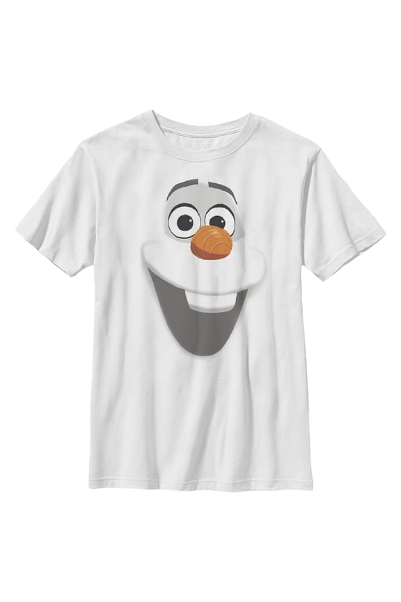 Boy's Frozen Olaf Face Graphic Tee White Medium
