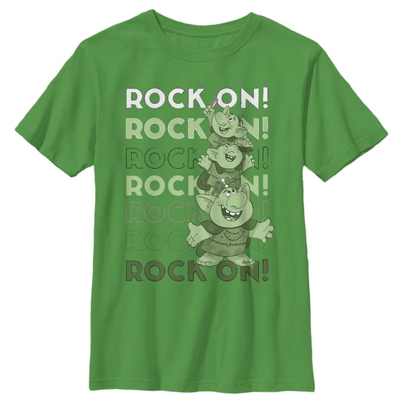 Boy's Frozen Rock On Trolls Graphic Tee Kelly Green X Large
