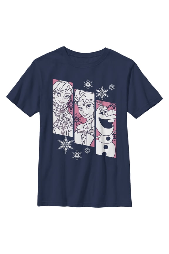 Boy's Frozen Trio Graphic Tee Navy Blue X Small