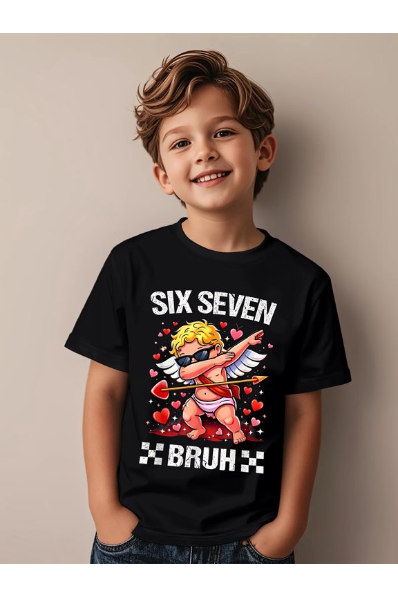 Boy's Funny Dabbing Cupid Valentine T-Shirt