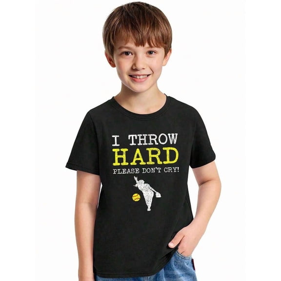 Boy's Funny Graphic Baseball Softball Pitcher T-Shirt