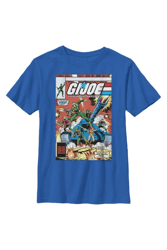 Boy's GI Joe Comic Cover Graphic Tee Royal Blue Small