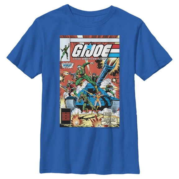 Boy's GI Joe Comic Cover Graphic Tee Royal Blue X Large