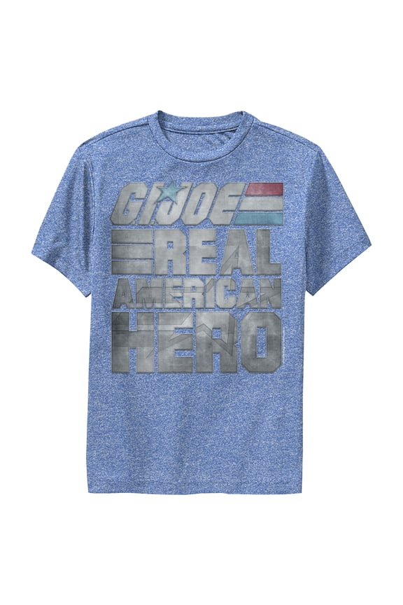 Boy's GI Joe Real American Hero Performance Graphic Tee Royal Blue Heather Large