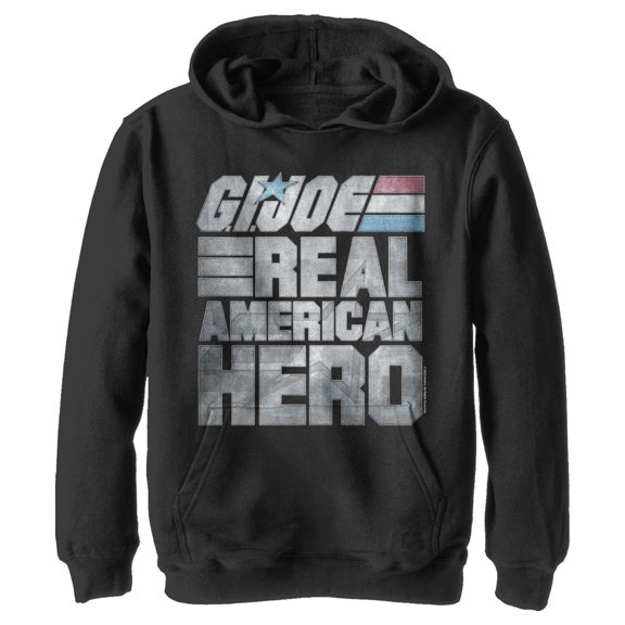 Boy's GI Joe Real American Hero Pull Over Hoodie Black X Large