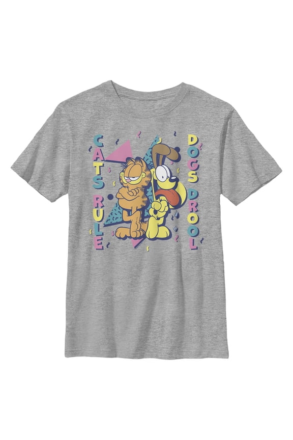 Boy's Garfield Cats Rule Dogs Drool  Graphic T-Shirt