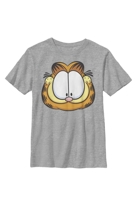 Boy's Garfield Character Big Face  Graphic T-Shirt