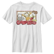 Boy's Garfield Distressed Friends Squad Graphic T-Shirt