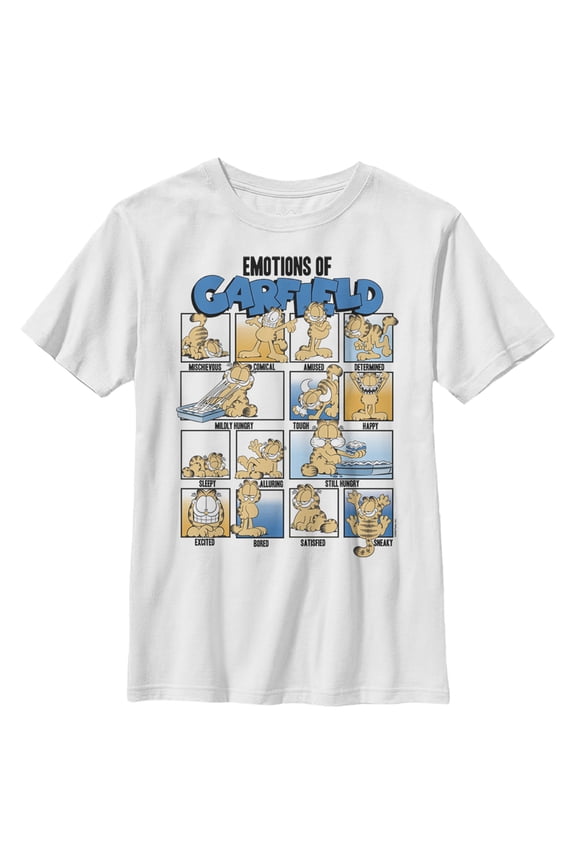 Boy's Garfield Emotions of Garfield Graphic T-Shirt
