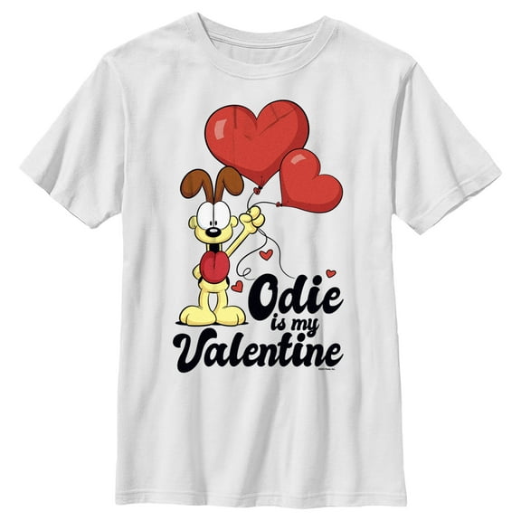 Boy's Garfield Odie is My Valentine  Graphic T-Shirt