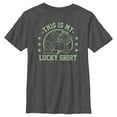 thumbnail image 1 of Boy's Garfield St. Patrick's Day This is my Lucky Shirt  Graphic Tee Charcoal Heather Small, 1 of 5