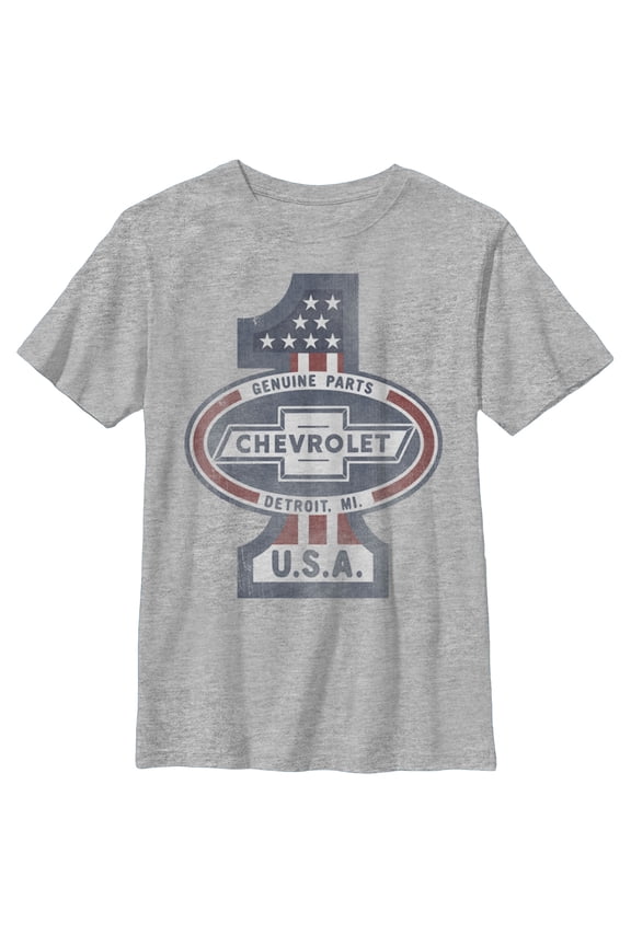 Boy's General Motors All American Chevrolet Logo Graphic Tee Athletic Heather X Large