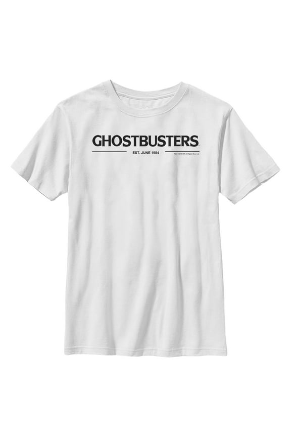 Boy's Ghostbusters Black Logo Graphic Tee White X Small
