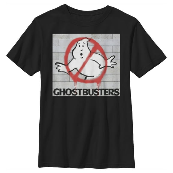 Boy's Ghostbusters Brick Spray Logo Graphic Tee Black Medium