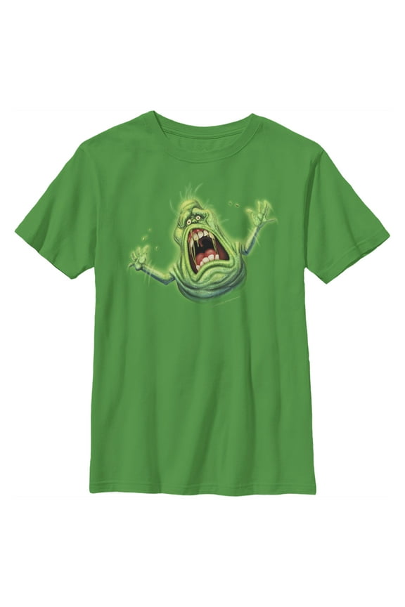 Boy's Ghostbusters Cartoon Slimer Graphic Tee Kelly Green Large