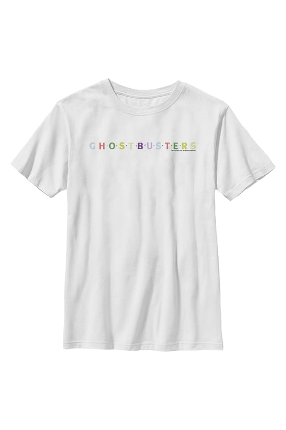 Boy's Ghostbusters Colorful Logo Graphic Tee White X Small