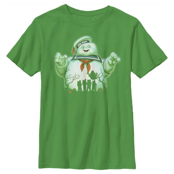 Boy's Ghostbusters Halloween Stay Puft Marshmallow Man  Graphic Tee Kelly Green Small