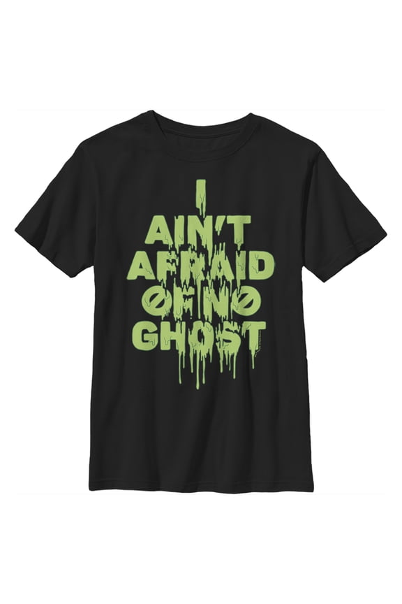Boy's Ghostbusters I Ain't Afraid of No Ghost Streak Graphic Tee Black X Small