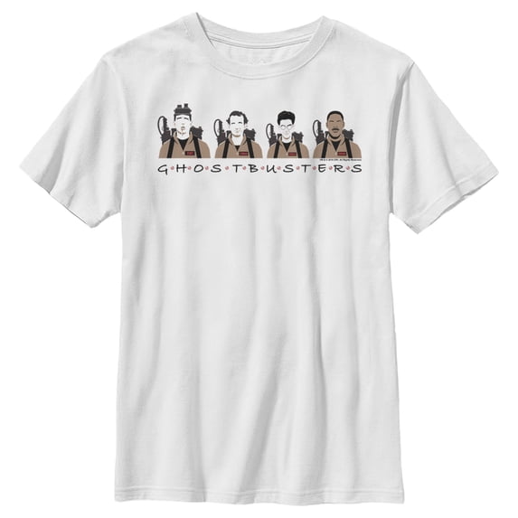 Boy's Ghostbusters Partners and Friends Logo Graphic Tee White X Small