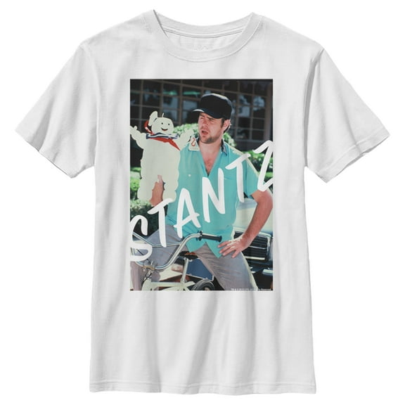 Boy's Ghostbusters Ray Stantz Poster  Graphic Tee White Medium